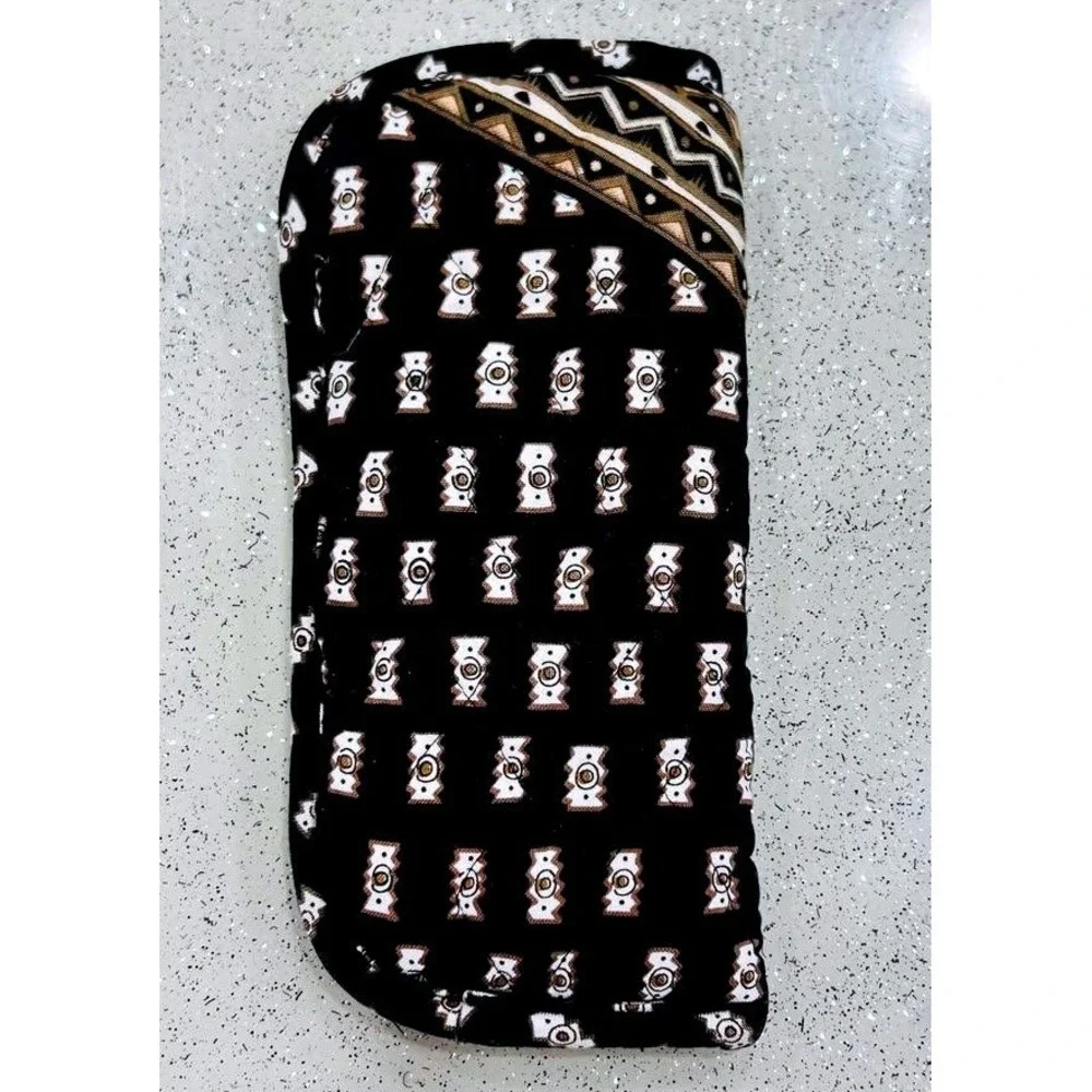VTG. Vera Bradley ~ Double Eyeglass Case‎ ~ Quilted Tribal Zebra Geometric Print